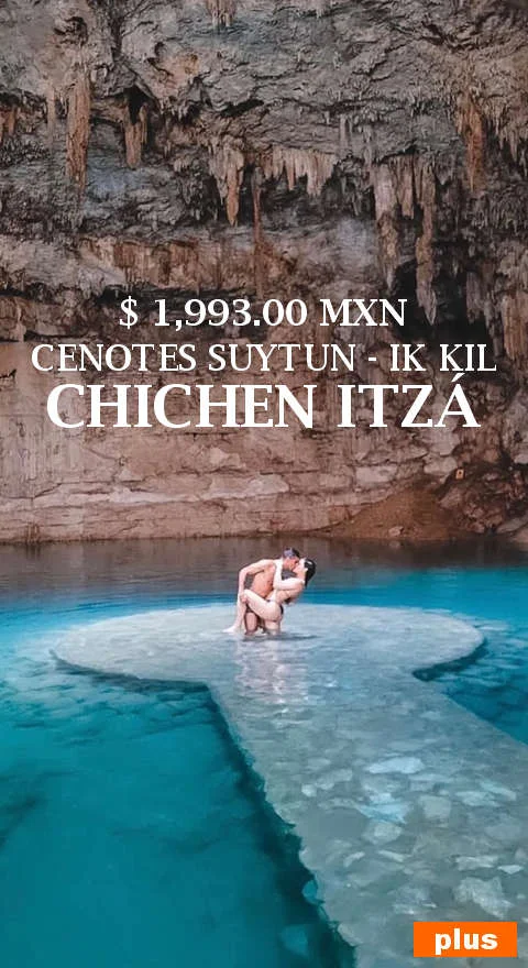el precio entrada al cenote Suytun incluye chaleco salvavidas, tiempo para nadar, tomarse la foto del recuerdo y Chichen Itzá