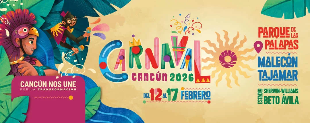 Cartelera oficial del Carnaval Cancún 2026 con fechas y artistas