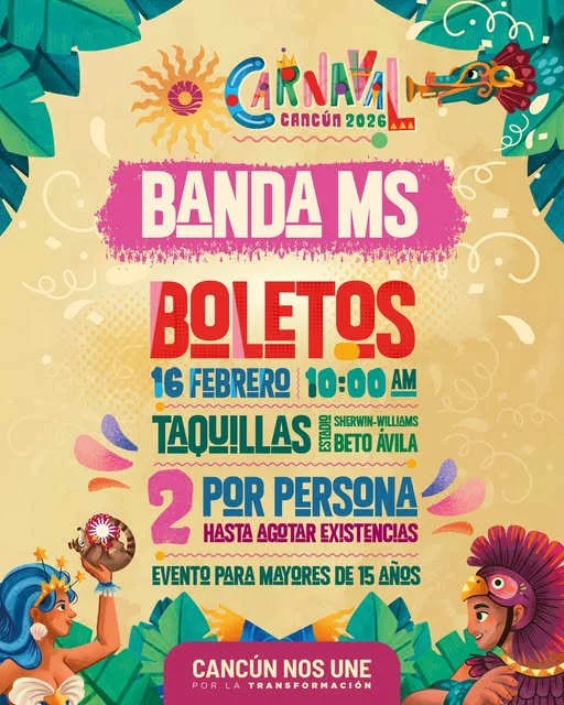 Conciertos nocturnos de artistas invitados durante el Carnaval en Cancún