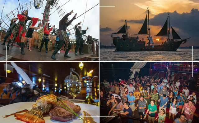 Tour de Noche Barco Pirata en Cancún 2025