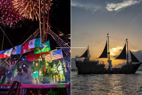 2025 Tour de Noche Barco Pirata en Cancún