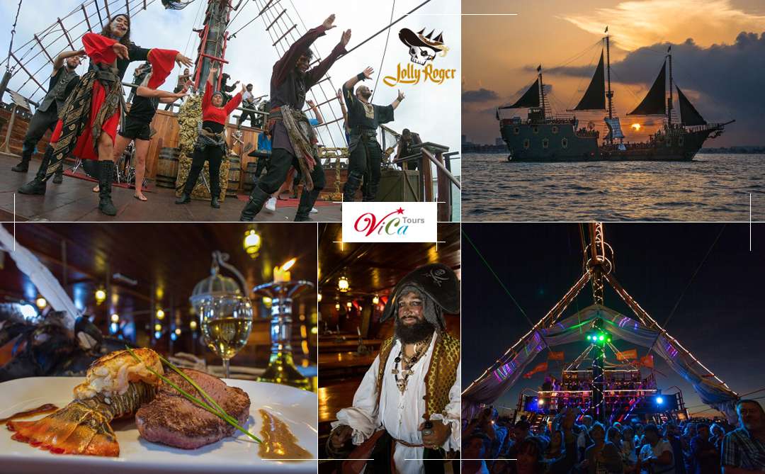 Barco Pirata Jolly Roger Deluxe con Cena Gourmet y Barra Ilimitada, Precio Mexicano