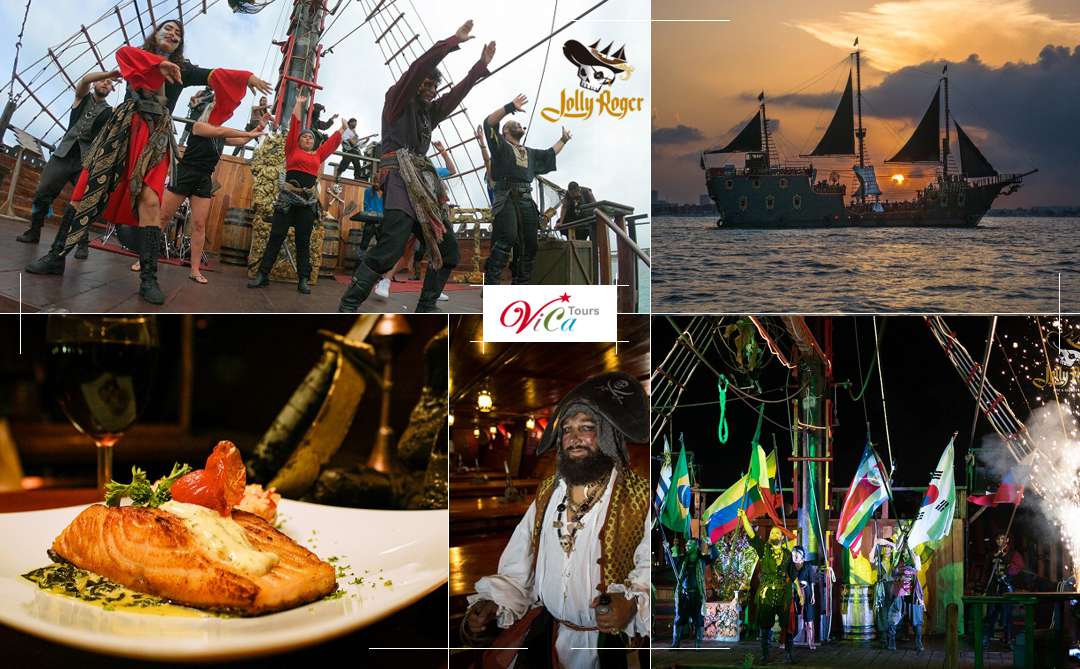 en Barco Pirata Jolly Roger Premium con Cena Gourmet y Barra Ilimitada en Cancún
