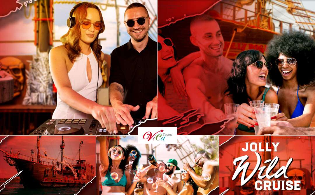 Fiesta Salvaje en Cancún a bordo del Barco Jolly Wild: Dj, Barra libre y zona de camastros