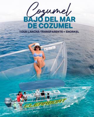 2024 Snorkel y Lancha Transparente Cozumel Cleat Boat Económico