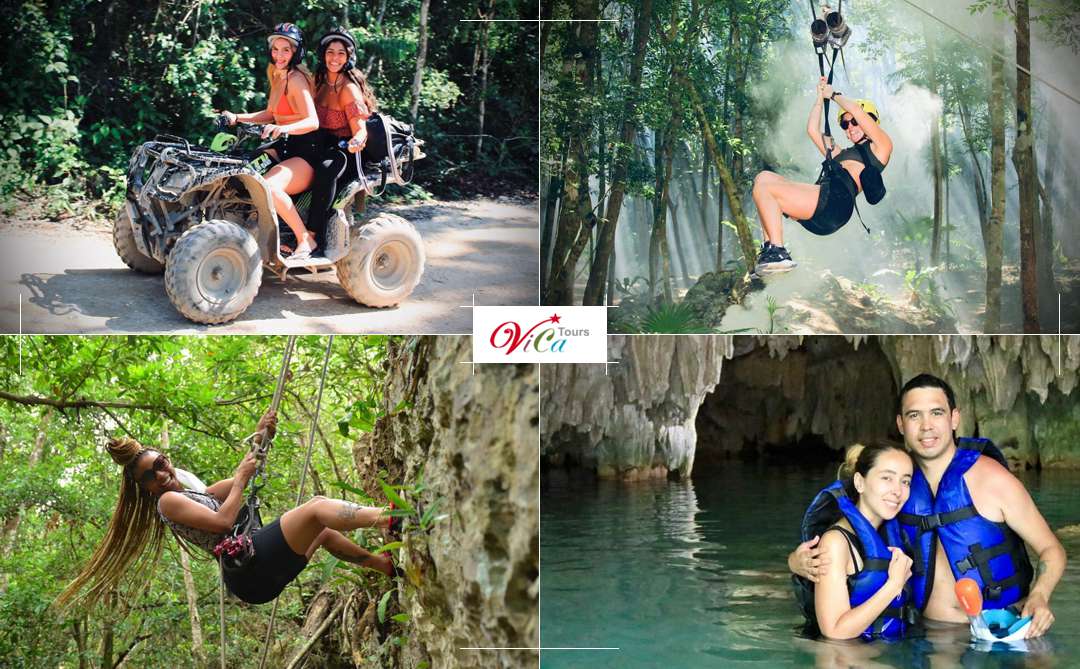 Maya Adrenalina: Cuatrimoto, Tirolesas, Rapel, Cenote Caverna y Ceremonia Maya desde Playa del Carmen
