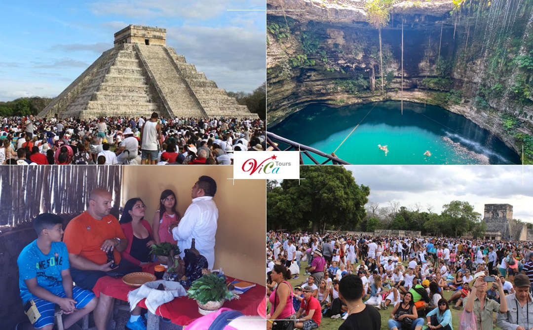 Admira como baja Kukulcán en Chichen Itzá durante el Equinoccio 21 de Marzo 2024, traslado desde Playa del Carmen | Eco