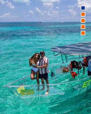 Tour Economico Lancha Transparente Cancun Clear Boat 2026
