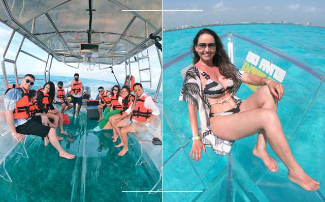 Tour Economico Lancha Transparente Cancun Clear Boat 2029