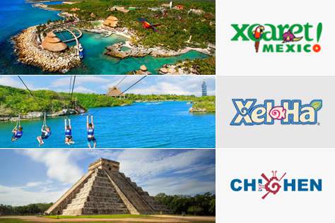 Xcaret Plus + Xel Há + Chichen Itzá | 3 tours 3 días Todo Incluido desde Cancún