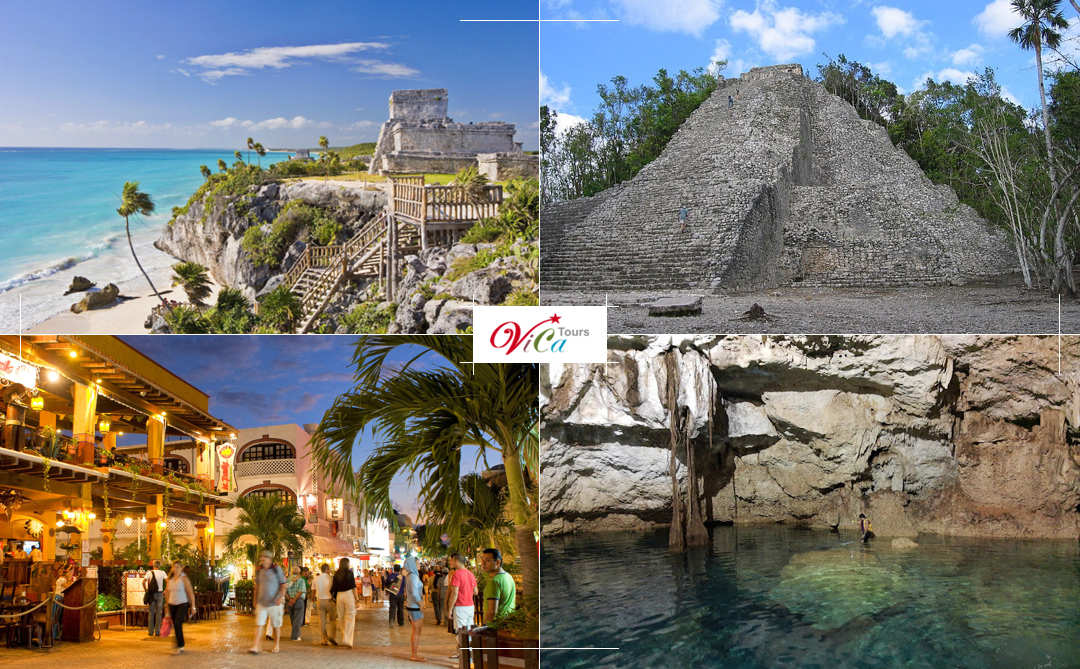 4x1 Clásico: Tulum, Cobá, Cenote y Playa del Carmen desde Cancún